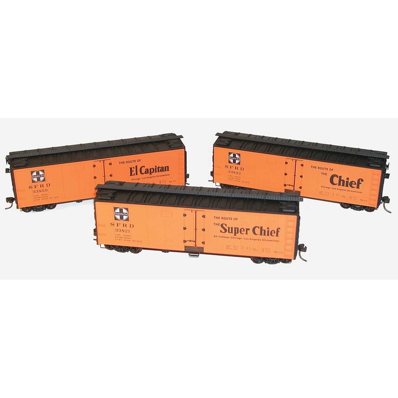 Accurail 8062 HO 40' Steel Reefer Kit 3 Pack Santa Fe SFRD - NOS