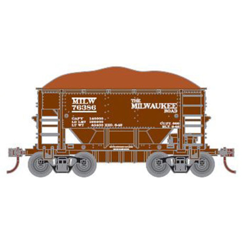 Athearn 87028 HO Scale 24' Ore Car 6 Pack Milwaukee Road MILW #2 - NOS