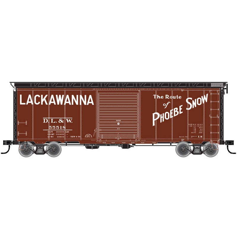 Atlas 20003034 HO Scale 40' Post War Boxcar Lackawanna DL&W 55510 - NOS
