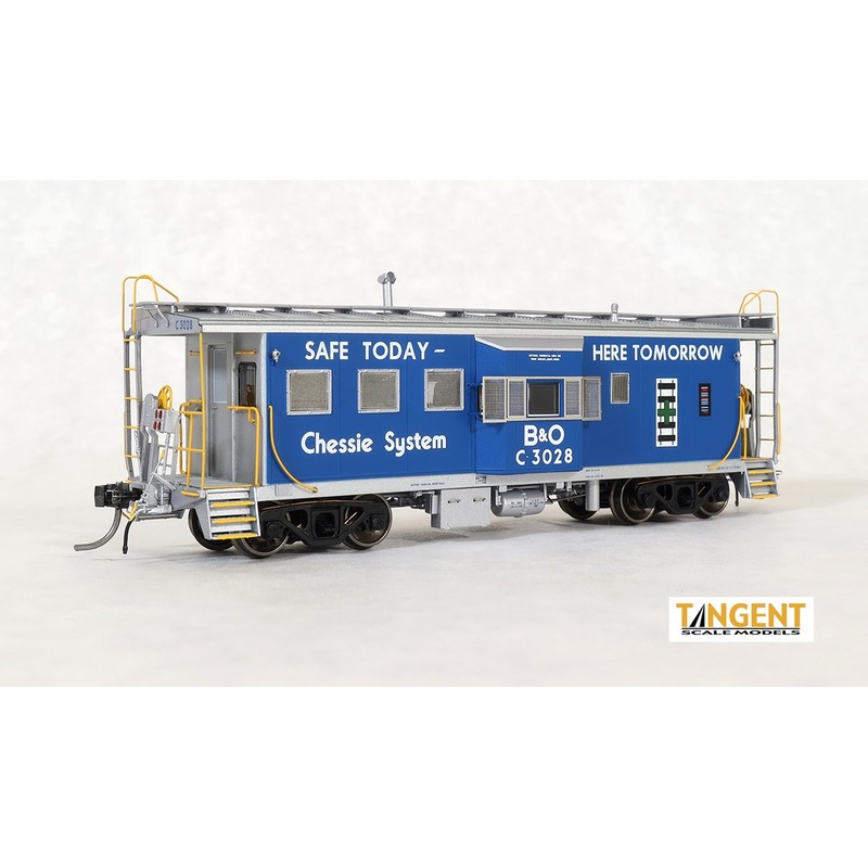 Tangent Scale Models 60023-01 HO Scale ICC B&O I-18 Caboose Dark Blue Chessie Safety C-3028