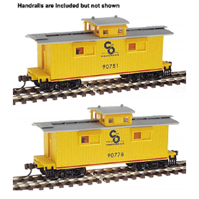 Walthers 932-27523 HO Scale 25' Wood Caboose 2 Pack Chesapeake & Ohio "Yellow" C&O - NOS