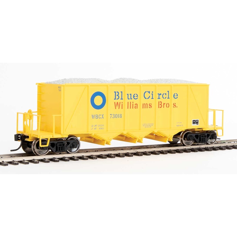 Walthers Proto 920-106016 HO Scale 40' Ortner 100 Ton Aggregate Hopper Blue Circle Cement WBCX 73018
