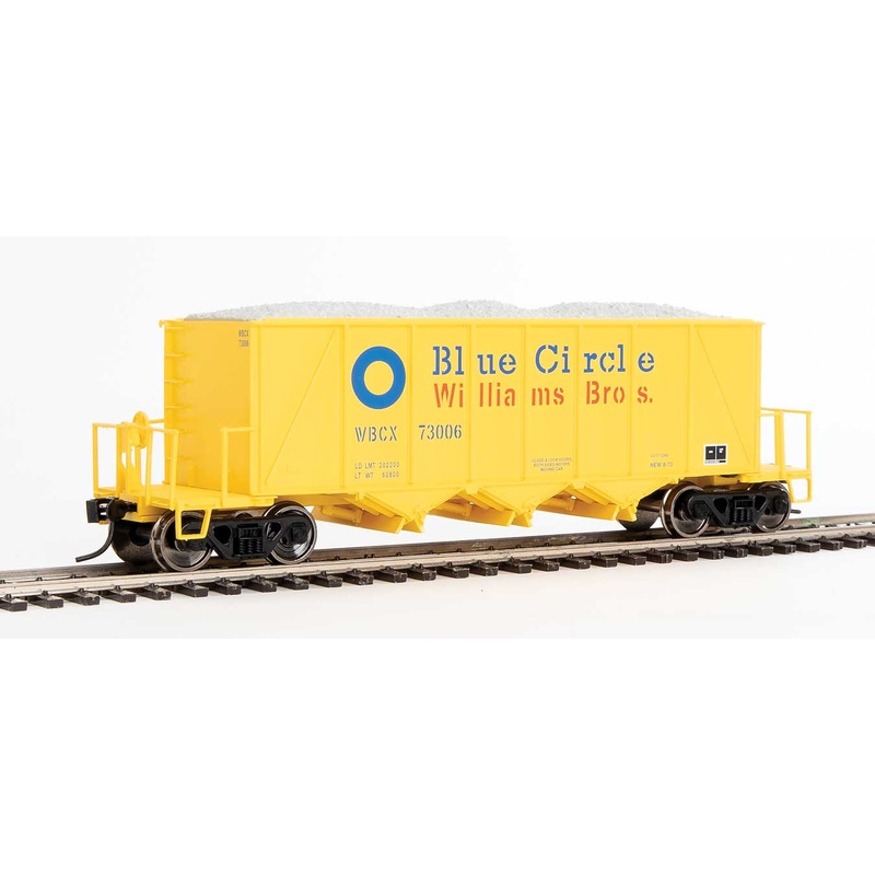 Walthers Proto 920-106017 HO Scale 40' Ortner 100 Ton Aggregate Hopper Blue Circle Cement WBCX 73006