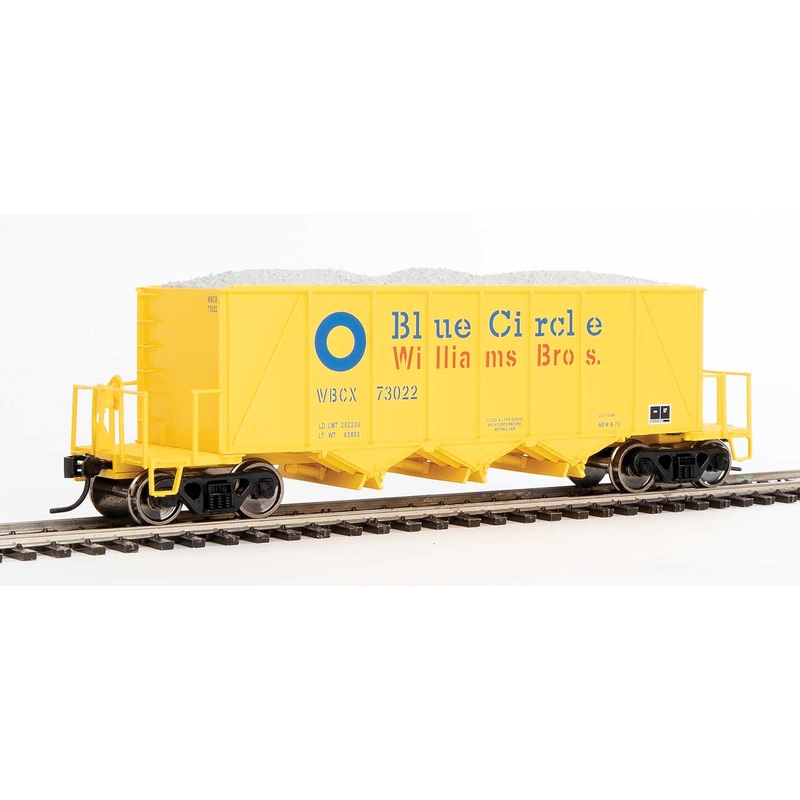 Walthers Proto 920-106018 HO Scale 40' Ortner 100 Ton Aggregate Hopper Blue Circle Cement WBCX 73022