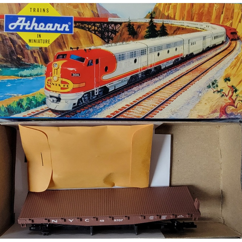 Athearn 1352 HO Scale 40' Flat Car (Blue Box Kit) New York Central NYC 499707 - NOS