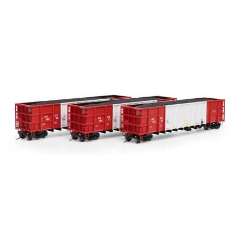 Athearn 7481 HO Scale Thrall High Side Gondola with Load Herzog "Red/White" HZGX 3 Pack #2
