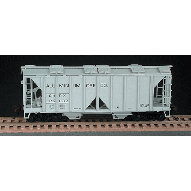 Bowser 55686 HO Scale 70 Ton 2 Bay Covered Hopper Kit Aluminum Ore SHPX 25088 - NOS