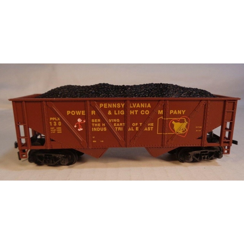 Mantua 729-204 HO Scale 32' 2Bay Open Hopper with Coal Load PP&L 130 - NOS