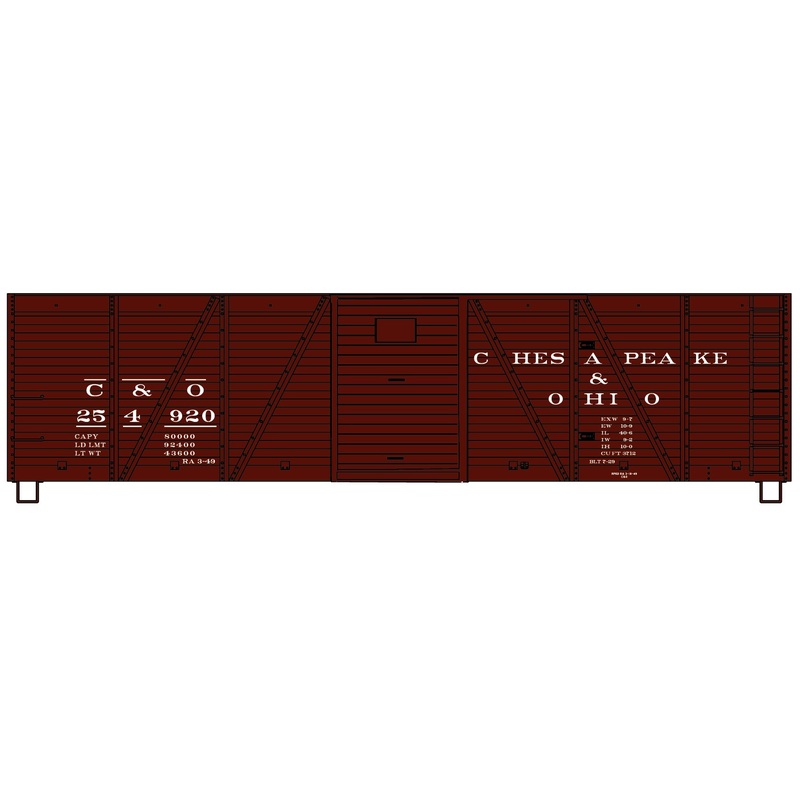 Accurail 7118 HO Scale 40' 6 Panel Wood Boxcar Kit Chesapeake & Ohio C&O 254920