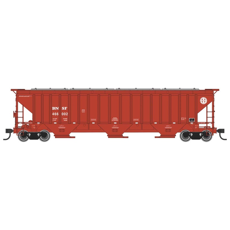 Walthers Mainline 910-49005 HO Scale 57' Trinity 4750 3-Bay Covered Hopper BNSF 466002