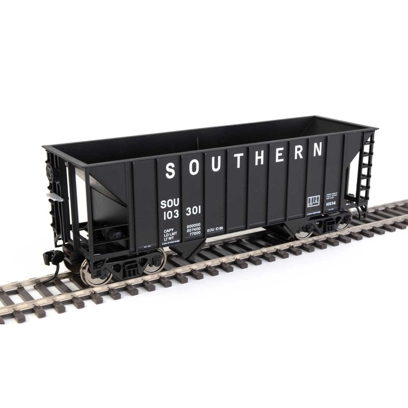 Walthers MainLine 910-56616 100 Ton 2 Bay Hopper Southern Black SOU 103301