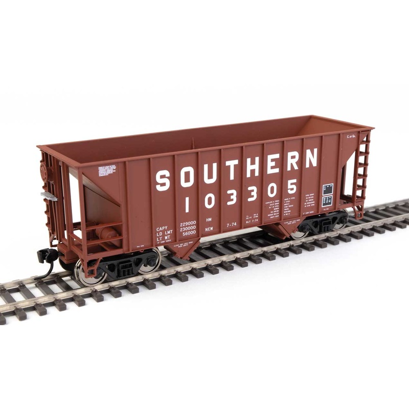 Walthers MainLine 910-56620 100 Ton 2 Bay Hopper Southern Brown SOU 103305