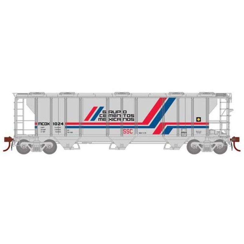 Athearn Genesis G73620 HO Scale PS-2 2893 Covered Hopper Grupo Cementos MCDX 1024