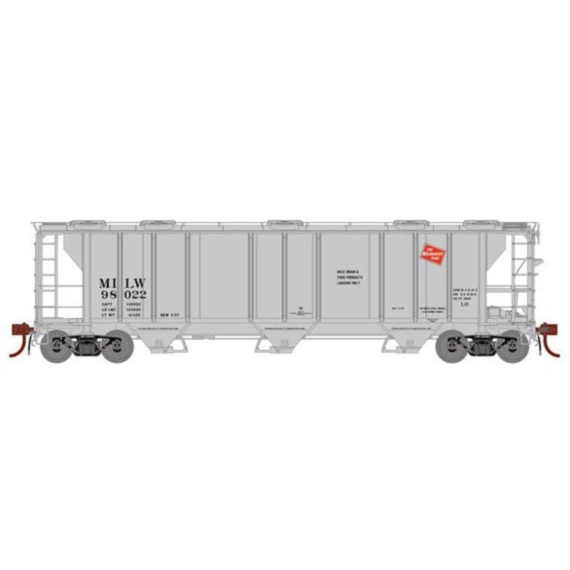 Athearn Genesis G73622 HO Scale PS-2 2893 Covered Hopper Milwaukee Road MILW 98022