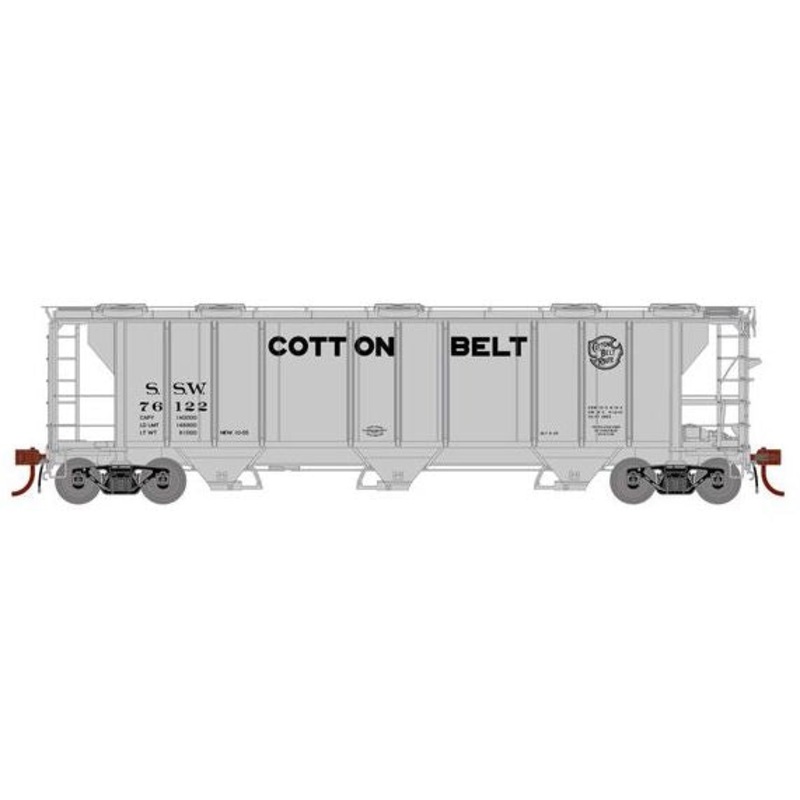 Athearn Genesis G73629 HO Scale PS-2 2893 Covered Hopper Cotton Belt SSW 76122