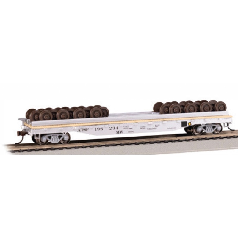 Bachmann 18937 HO Scale 55' Flatcar with Wheel Load Santa Fe ATSF 198234