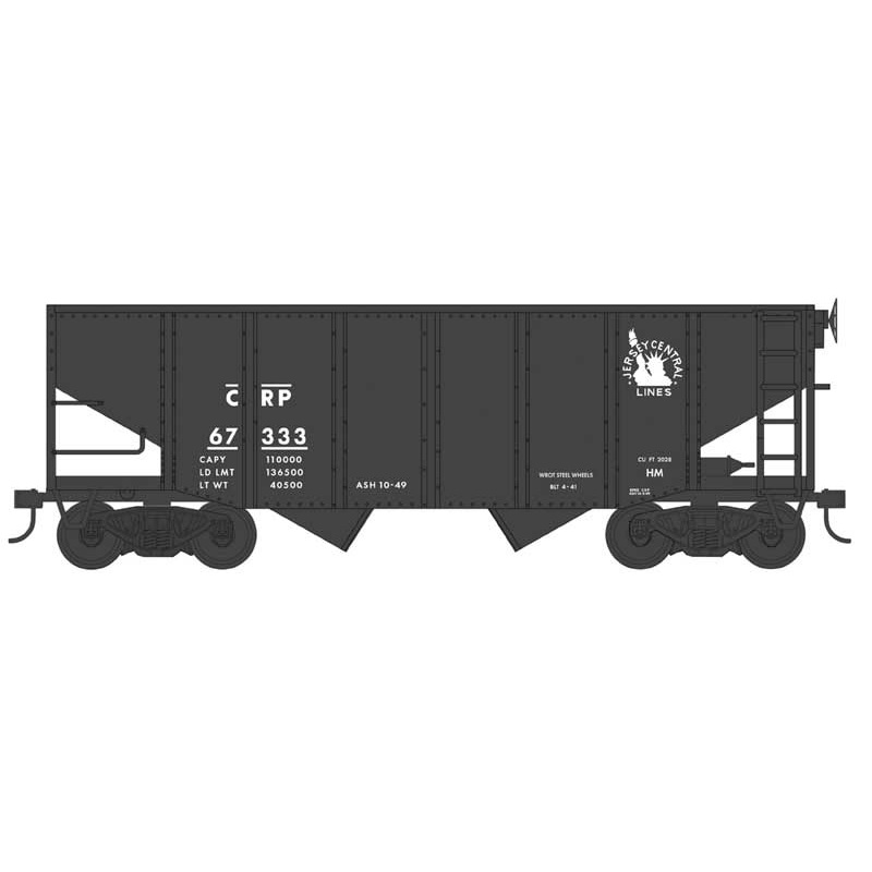 Bowser 43074 HO Scale 55 Ton Fishbelly Hopper Jersey Central CRP 67345