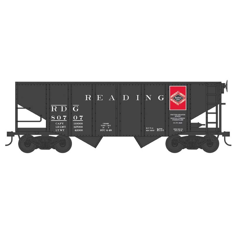 Bowser 43090 HO Scale 55 Ton Fishbelly Hopper Reading RDG 80750