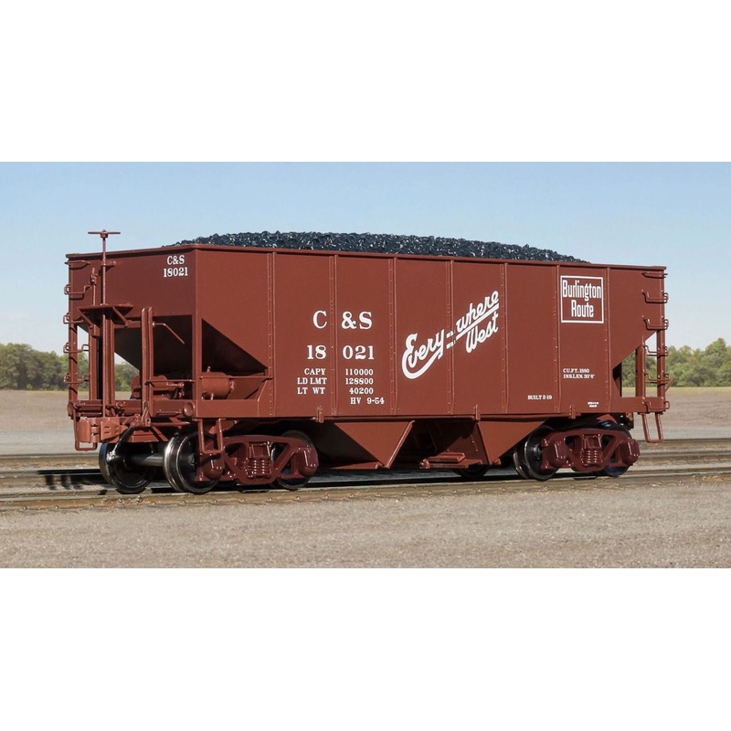 Fox Valley Models 15023 HO Scale USRA 55-Ton 2-Bay Open Hopper Burlington CBQ/C&S 18207