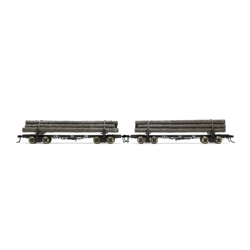 Rivarossi HO Scale HR6629 HO Scale Skeleton Log Car Coos Bay Lumber 160/175 2 Pack
