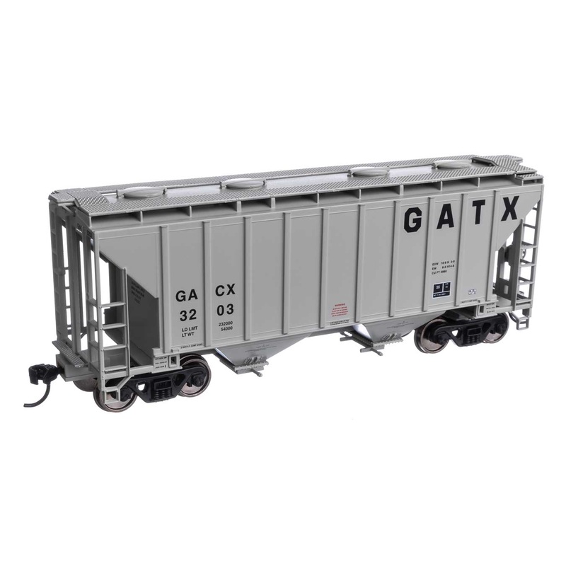 Walthers Mainline 910-7986 HO Scale 37' 2980 Cu-Ft 2-Bay Hopper GATX Corporation GACX 3203