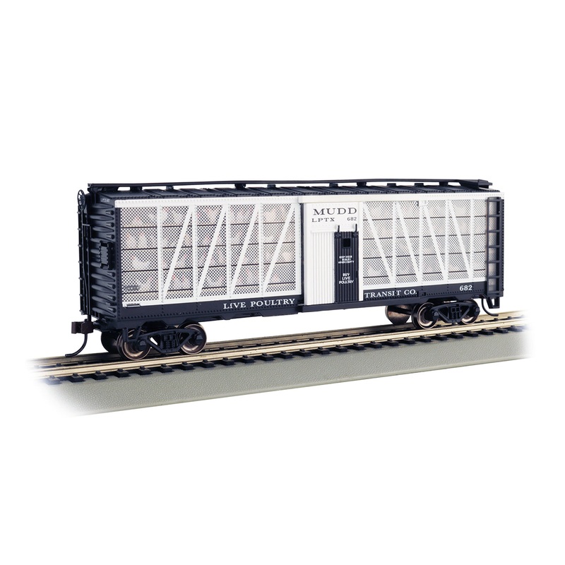 Bachmann 15901 HO Scale 40' Poultry Transport Car with Chickens Live Poultry Transit 682