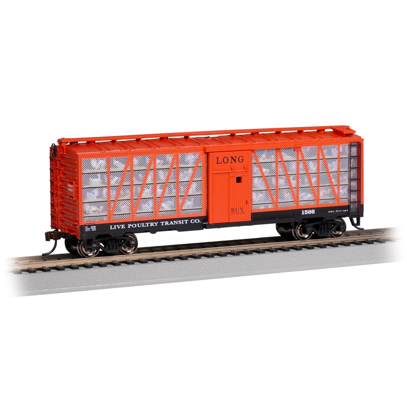 Bachmann 15905 HO Scale 40' Poultry Transport Car with Turkeys Live Poultry Transit 1566