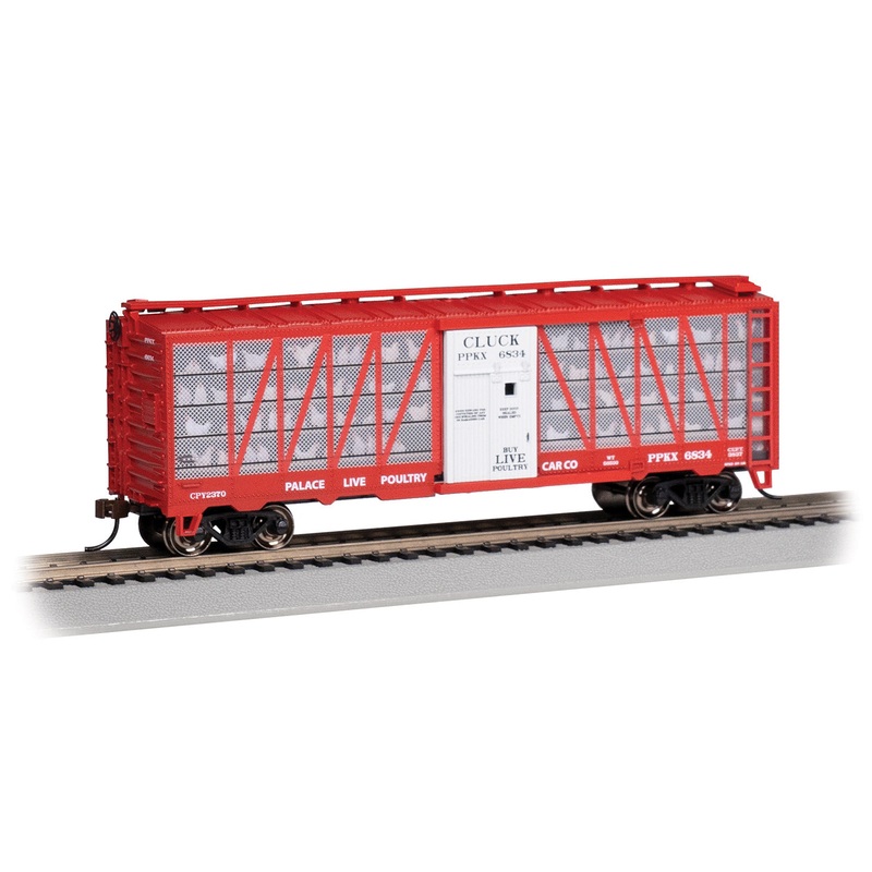 Bachmann 15907 HO Scale 40' Poultry Transport Car with Chickens Palace Live Poultry 6834