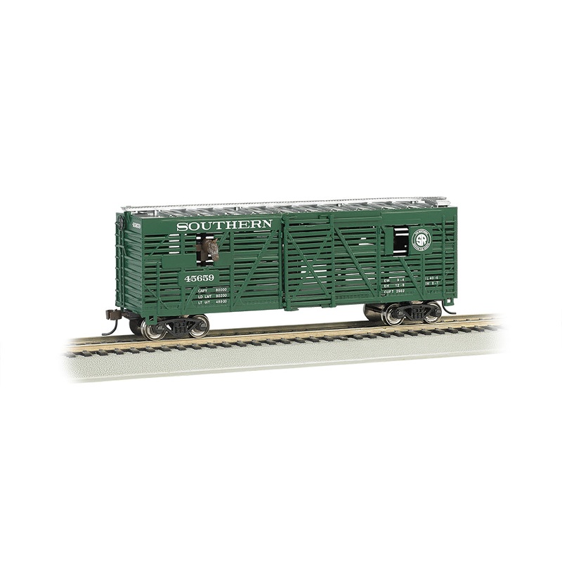 Bachmann 19702 HO Scale 40' Animated Stock Car with Horses Southern Railway