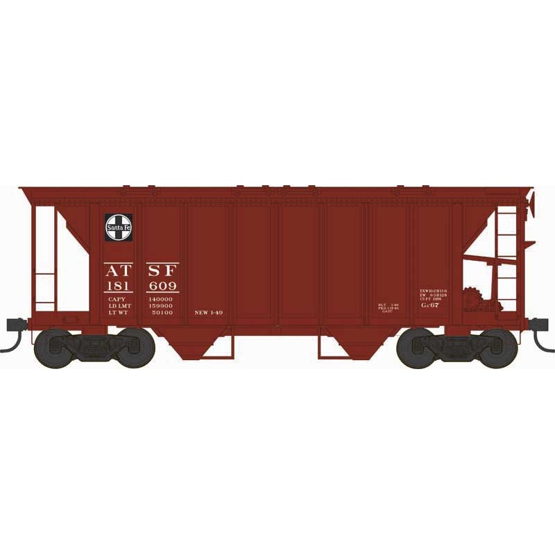 Bowser 43238 HO Scale H34 Covered Hopper Santa Fe ATSF 181609