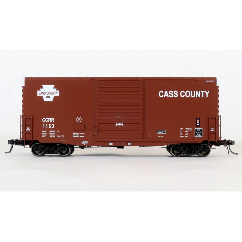 Home Shops HFB-019-002 HO Scale PS 40' Mini Hy Cube Boxcar Cass County CCRR 1188