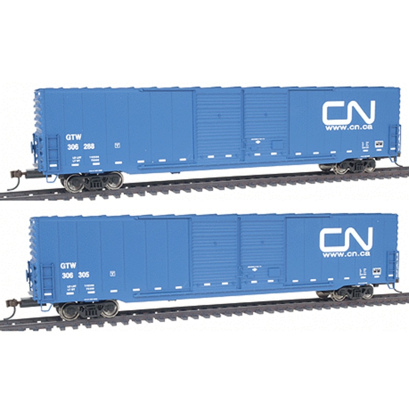 Walthers 932-235814 HO Scale 60' PS Auto Parts Boxcar CN 2 Pack - NOS