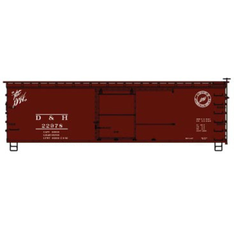 Accurail 1808 HO Scale 36' Wood Boxcar Kit Delaware & Hudson D&H 22978