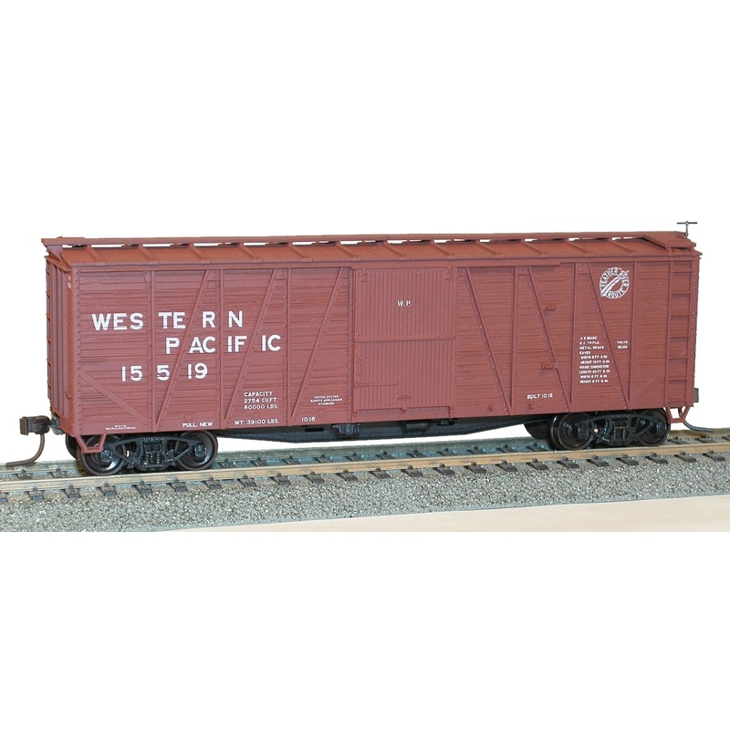 Accurail 4117 HO Scale 40' Outside Braced Boxcar Kit Western Pacific WP 15519