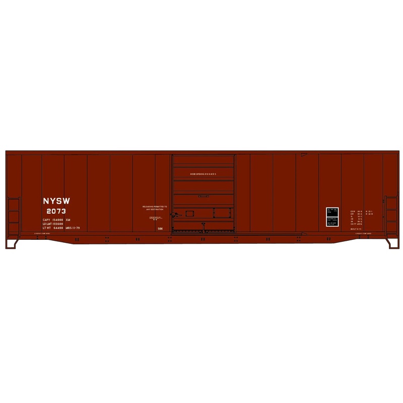 Accurail 5555 HO Scale 50' Steel Boxcar Kit New York, Susquehanna & Western NYS&W 2073