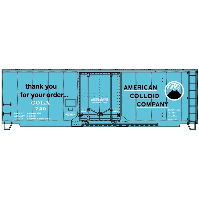 Accurail 81412 HO Scale AAR 40' Insulated Boxcar Kit American Colloid Co. COLX