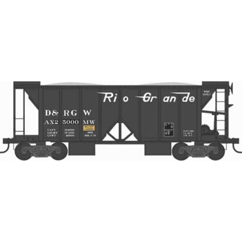 Bowser 43106 HO Scale 70 Ton Ballast Hopper with Side Chutes Rio Grande D&RGW 25009