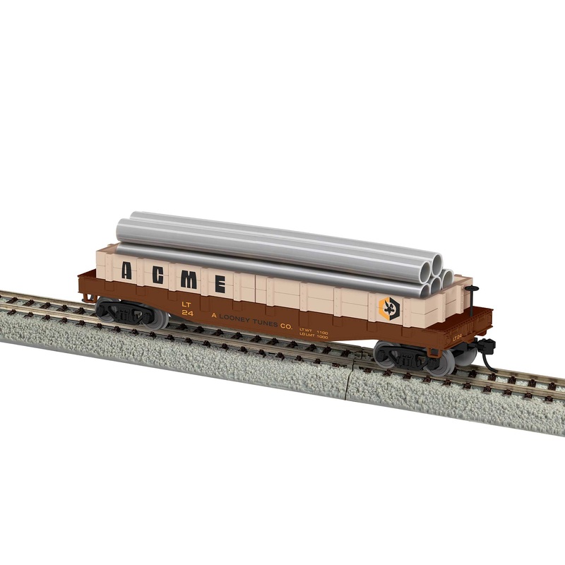 Lionel 2454130 HO Scale Looney Tunes Acme Gondola with Pipe Load