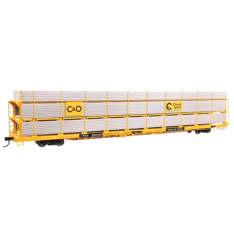 Walthers Mainline 910-8305 HO Scale 89' Tri-Level Shielded Auto Rack Chessie C&O/TTKX 850469