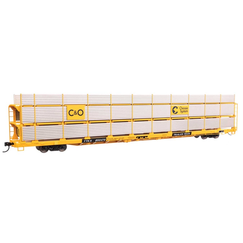 Walthers Mainline 910-8306 HO Scale 89' Tri-Level Shielded Auto Rack Chessie C&O/TTKX 850470