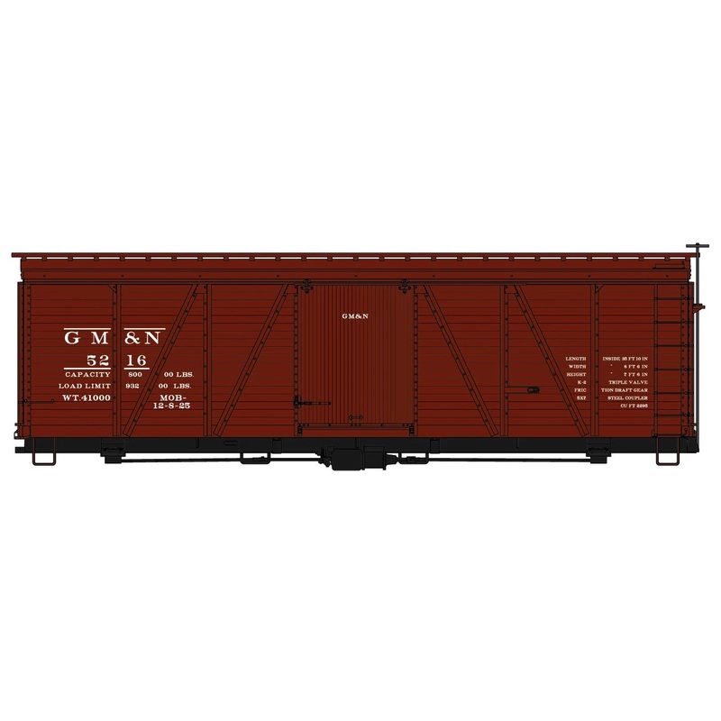 Accurail 1186 HO Scale 36' Fowler Wood Boxcar Kit Gulf, Mobile & Northern GM&N 5216