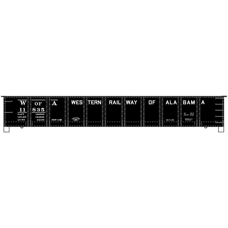 Accurail 81733 HO Scale 41' AAR Steel Gondola Kit Western Railway of Alabama WofA 11837