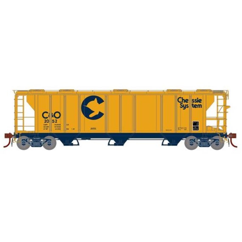 Athearn Genesis G73612 HO Scale PS-2 2893 Covered Hopper Chessie C&O 2052