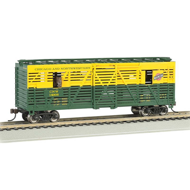 Bachmann 19703 HO Scale 40' Animated Stock Car with Horses Norfolk and Western NW