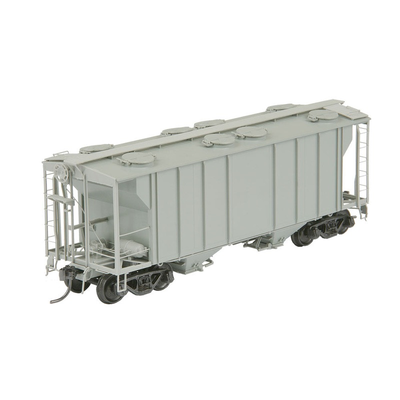 Kadee 8601 HO Scale PS-2 2 Bay Covered Hopper Undecorated Light Gray
