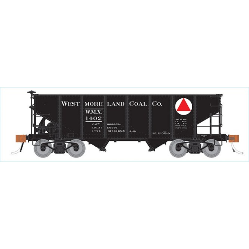 Rapido Trains 148009A HO Scale GLa 2-Bay Hopper Westmoreland Coal WMX # Varies