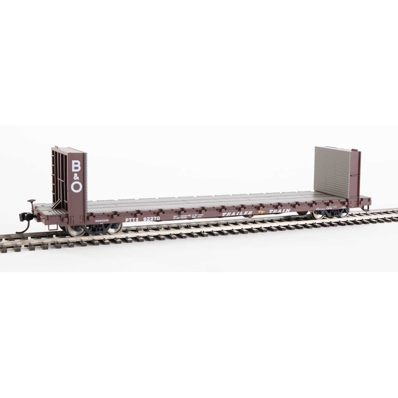Walthers Mainline 910-5815 60' Pullman Bulkhead Flatcar Trailer Train B&O/ PTTX 92270